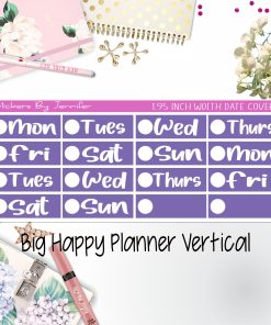 Date Covers 1.95 inch Width Quarter Box Labels 248 for Big Happy Planner Vertical Planner Stickers