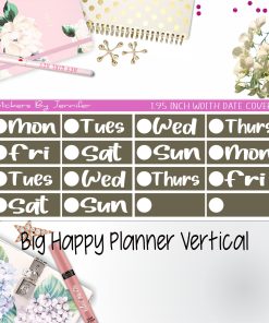 Date Covers 1.95 inch Width Quarter Box Labels 296 for Big Happy Planner Vertical Planner Stickers