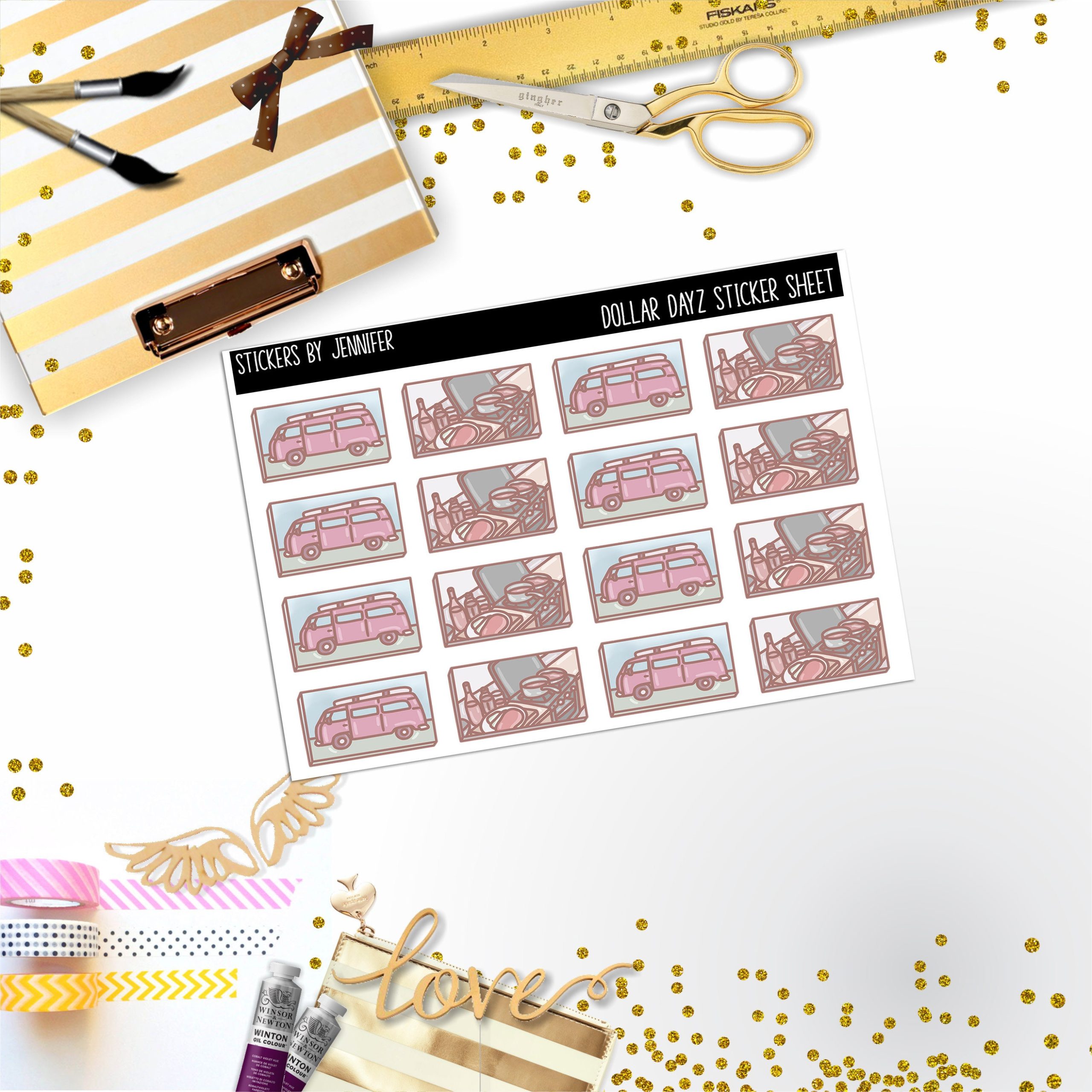 Deco Mini DD102, Planner Stickers, Bullet Journal, Functional Planner Stickers, Stationary Stickers