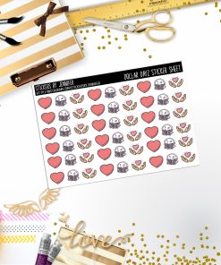 Deco Mini DD166, Planner Stickers, Bullet Journal, Functional Planner Stickers, Stationary Stickers