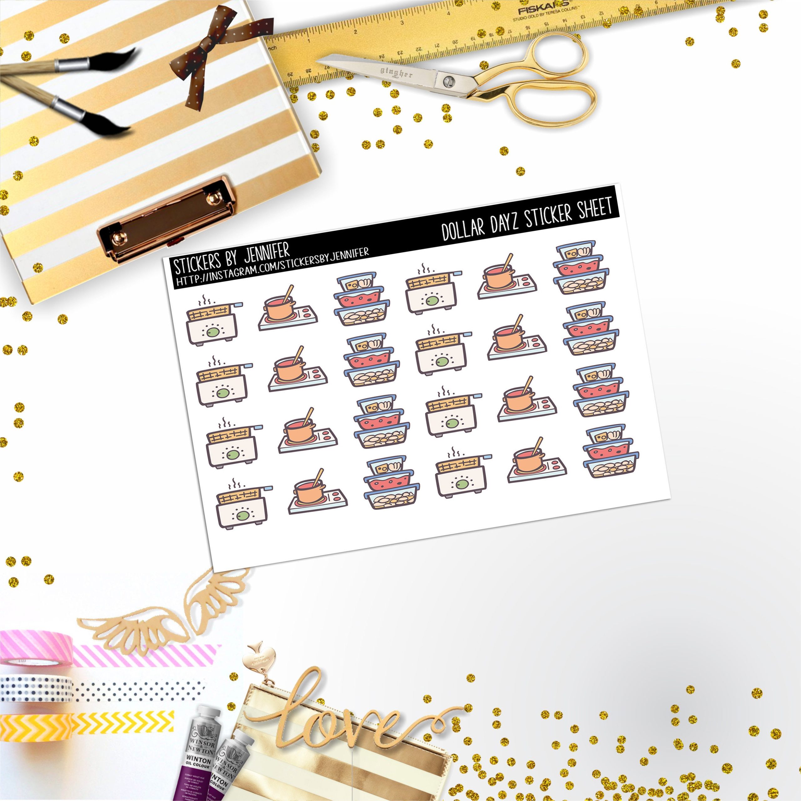 Deco Mini DD197, Planner Stickers, Bullet Journal, Functional Planner Stickers, Stationary Stickers