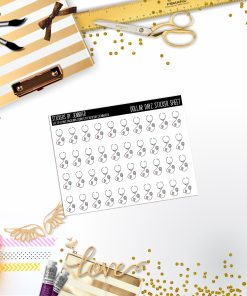 Deco Mini DD288 Planner Stickers, Bullet Journal, Functional Planner Stickers, Stationary Stickers