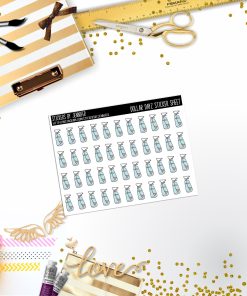 Deco Mini DD292 Planner Stickers, Bullet Journal, Functional Planner Stickers, Stationary Stickers
