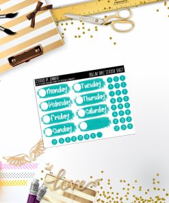 Deco Mini DD478 Planner Stickers, Bullet Journal, Functional Planner Stickers, Stationary Stickers