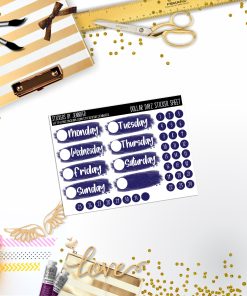 Deco Mini DD491 Planner Stickers, Bullet Journal, Functional Planner Stickers, Stationary Stickers