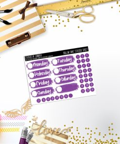 Deco Mini DD502 Planner Stickers, Bullet Journal, Functional Planner Stickers, Stationary Stickers