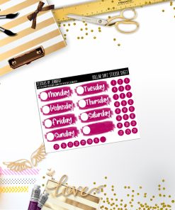 Deco Mini DD512 Planner Stickers, Bullet Journal, Functional Planner Stickers, Stationary Stickers