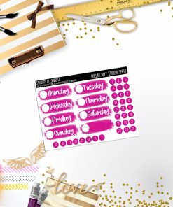 Deco Mini DD513 Planner Stickers, Bullet Journal, Functional Planner Stickers, Stationary Stickers