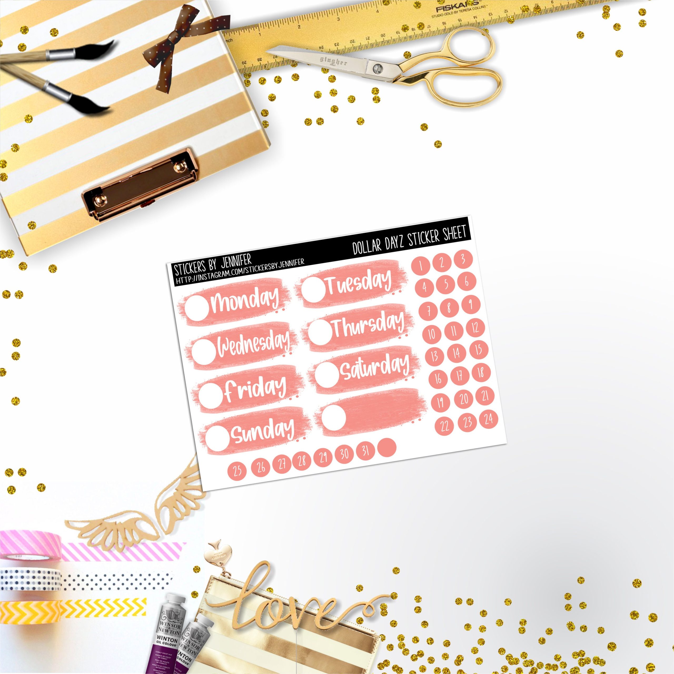 Deco Mini DD520 Planner Stickers, Bullet Journal, Functional Planner Stickers, Stationary Stickers