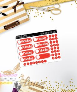 Deco Mini DD526 Planner Stickers, Bullet Journal, Functional Planner Stickers, Stationary Stickers