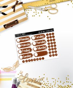 Deco Mini DD534 Planner Stickers, Bullet Journal, Functional Planner Stickers, Stationary Stickers