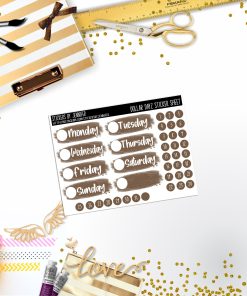 Deco Mini DD541 Planner Stickers, Bullet Journal, Functional Planner Stickers, Stationary Stickers