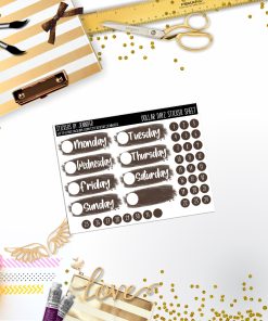 Deco Mini DD542 Planner Stickers, Bullet Journal, Functional Planner Stickers, Stationary Stickers