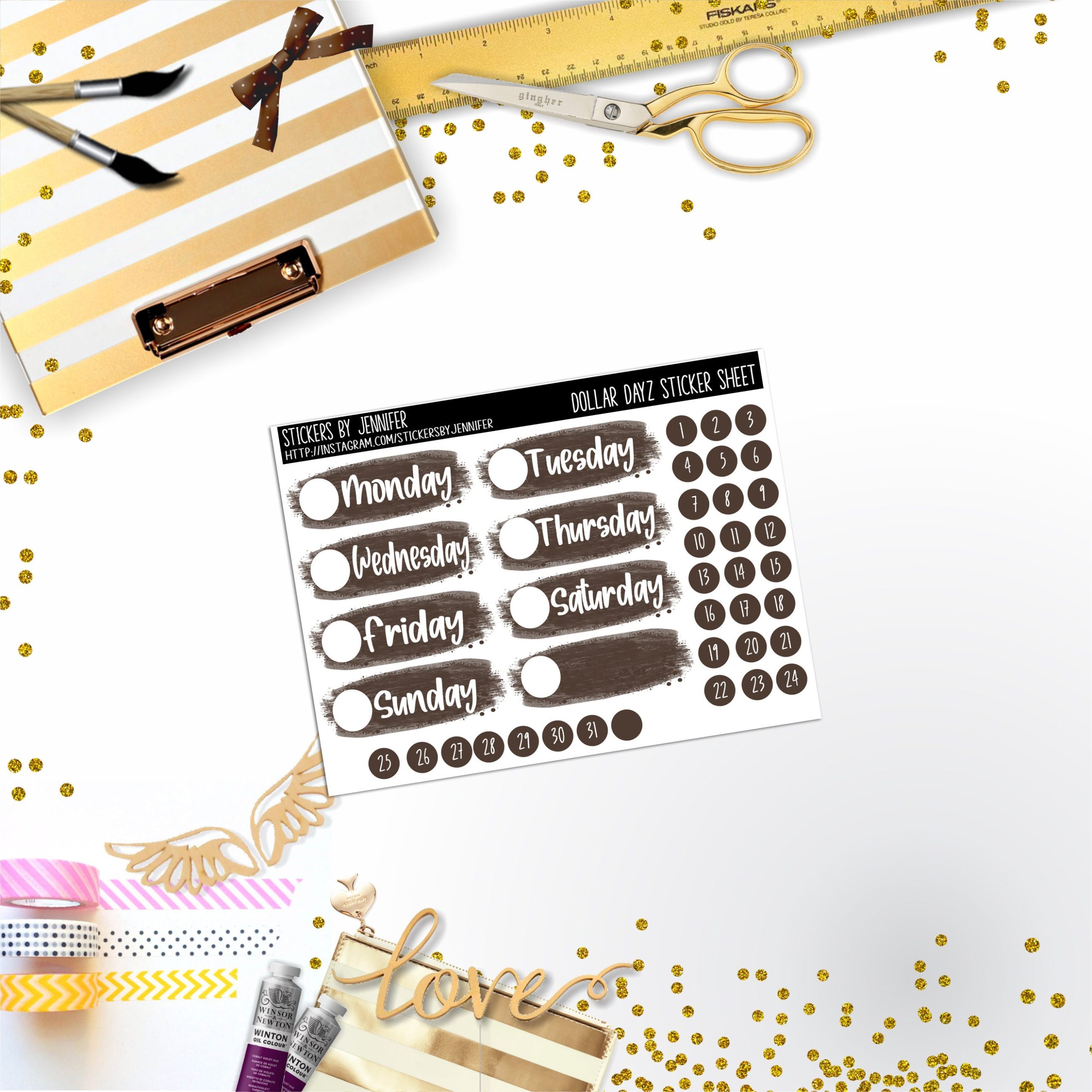 Deco Mini DD542 Planner Stickers, Bullet Journal, Functional Planner Stickers, Stationary Stickers