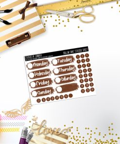 Deco Mini DD543 Planner Stickers, Bullet Journal, Functional Planner Stickers, Stationary Stickers