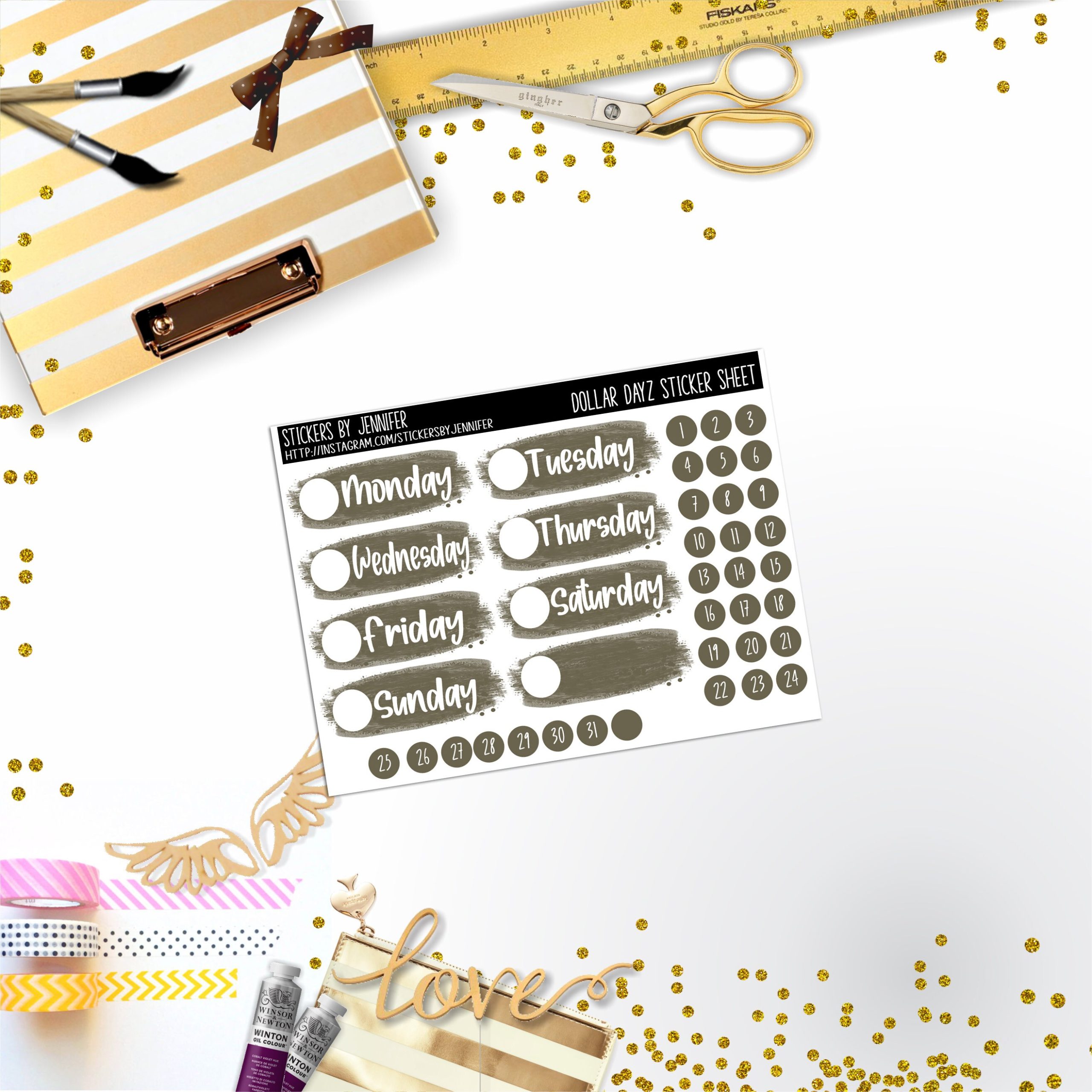 Deco Mini DD547 Planner Stickers, Bullet Journal, Functional Planner Stickers, Stationary Stickers