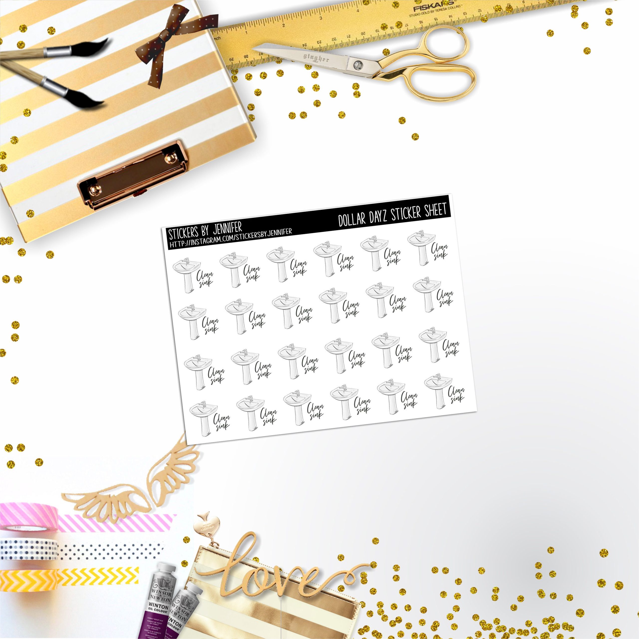 Deco Mini DD582 Planner Stickers, Bullet Journal, Functional Planner Stickers, Stationary Stickers