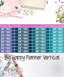 Don't Forget Headers 1.95 inch Width 080 for Big Happy Planner Vertical Planner Stickers