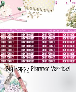 Don't Forget Headers 1.95 inch Width 090 for Big Happy Planner Vertical Planner Stickers