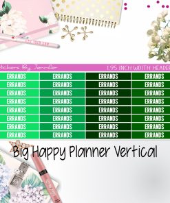 Errands Headers 1.95 inch Width 108 for Big Happy Planner Vertical Planner Stickers
