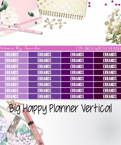 Errands Headers 1.95 inch Width 117 for Big Happy Planner Vertical Planner Stickers