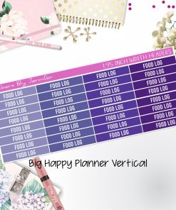 Food Log Headers 1.95 inch Width 752 for Big Happy Planner Vertical Planner Stickers