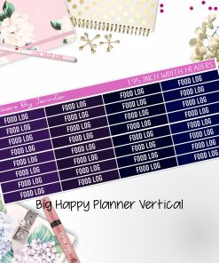Food Log Headers 1.95 inch Width 753 for Big Happy Planner Vertical Planner Stickers