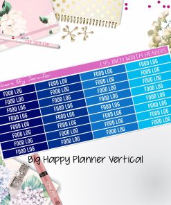 Food Log Headers 1.95 inch Width 754 for Big Happy Planner Vertical Planner Stickers