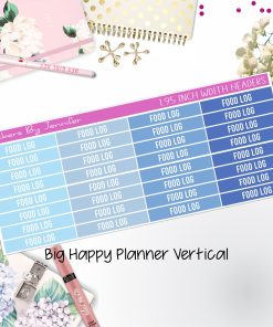Food Log Headers 1.95 inch Width 755 for Big Happy Planner Vertical Planner Stickers