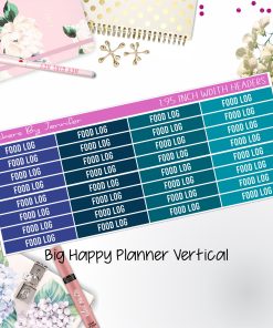 Food Log Headers 1.95 inch Width 756 for Big Happy Planner Vertical Planner Stickers