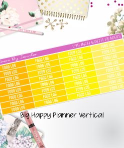 Food Log Headers 1.95 inch Width 763 for Big Happy Planner Vertical Planner Stickers
