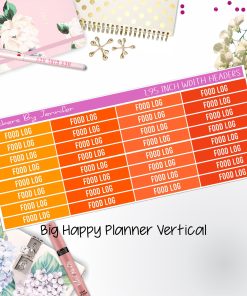 Food Log Headers 1.95 inch Width 764 for Big Happy Planner Vertical Planner Stickers