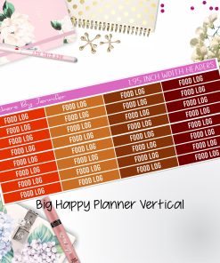 Food Log Headers 1.95 inch Width 765 for Big Happy Planner Vertical Planner Stickers