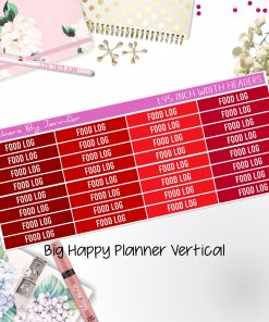 Food Log Headers 1.95 inch Width 766 for Big Happy Planner Vertical Planner Stickers