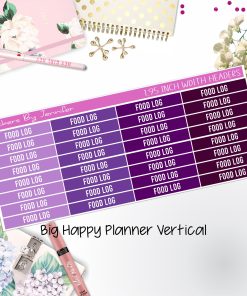 Food Log Headers 1.95 inch Width 769 for Big Happy Planner Vertical Planner Stickers