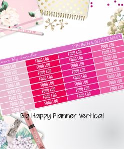Food Log Headers 1.95 inch Width 771 for Big Happy Planner Vertical Planner Stickers