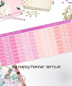Food Log Headers 1.95 inch Width 772 for Big Happy Planner Vertical Planner Stickers
