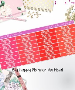 Food Log Headers 1.95 inch Width 773 for Big Happy Planner Vertical Planner Stickers