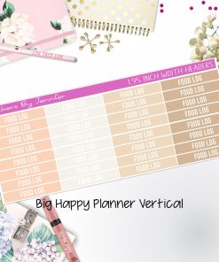 Food Log Headers 1.95 inch Width 775 for Big Happy Planner Vertical Planner Stickers
