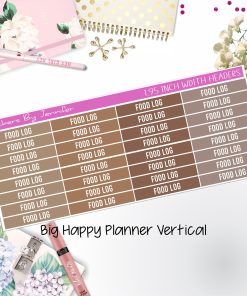 Food Log Headers 1.95 inch Width 776 for Big Happy Planner Vertical Planner Stickers