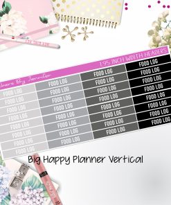 Food Log Headers 1.95 inch Width 777 for Big Happy Planner Vertical Planner Stickers