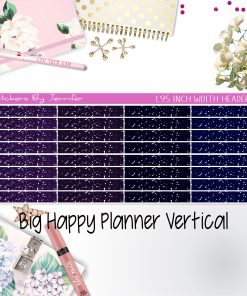 Glitter Headers 1.95 inch Width 002 for Big Happy Planner Vertical Planner Stickers