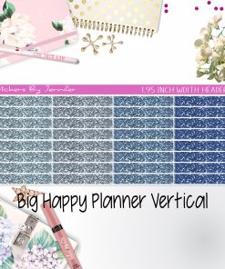 Glitter Headers 1.95 inch Width 004 for Big Happy Planner Vertical Planner Stickers