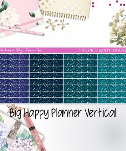 Glitter Headers 1.95 inch Width 005 for Big Happy Planner Vertical Planner Stickers