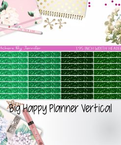 Glitter Headers 1.95 inch Width 008 for Big Happy Planner Vertical Planner Stickers