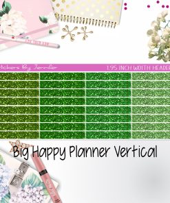 Glitter Headers 1.95 inch Width 009 for Big Happy Planner Vertical Planner Stickers