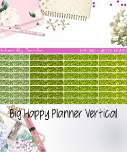 Glitter Headers 1.95 inch Width 010 for Big Happy Planner Vertical Planner Stickers