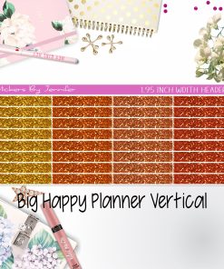 Glitter Headers 1.95 inch Width 012 for Big Happy Planner Vertical Planner Stickers