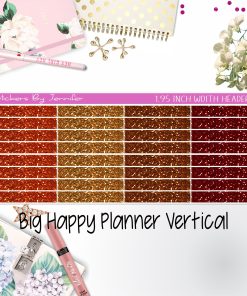 Glitter Headers 1.95 inch Width 013 for Big Happy Planner Vertical Planner Stickers