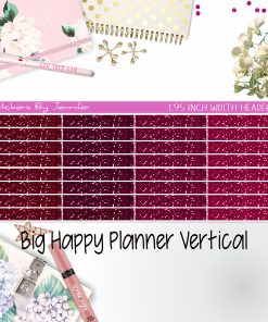 Glitter Headers 1.95 inch Width 015 for Big Happy Planner Vertical Planner Stickers